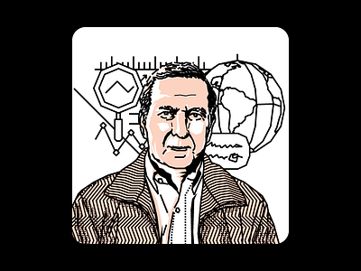 Hector Escobar black columnist halftone illustration lines pink portrait simple veep