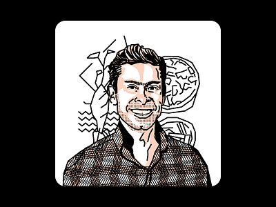 Lucas Posada black columnist halftone illustration lines pink portrait simple veep