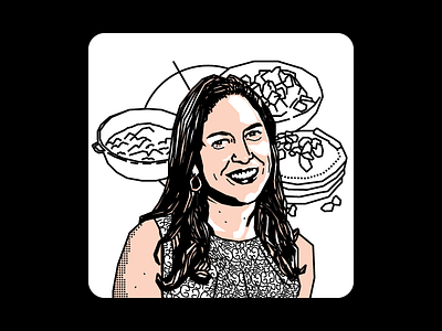 Daniella Hernandez black columnist halftone illustration lines pink portrait simple veep