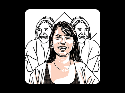 Carolina Zuleta black columnist halftone illustration lines pink portrait simple veep