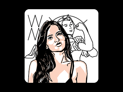 Alejandra Martinez black columnist halftone illustration lines pink portrait simple veep