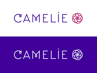 Camelie Logo brand corporate letters logo red symbol violet women