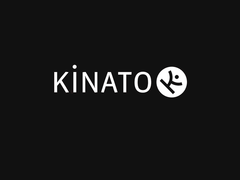 Kinato (animation logo) black brand ki letter logo red simple white