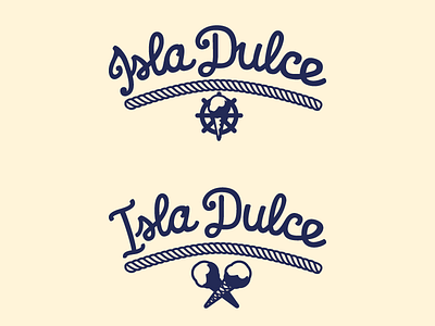Isla Dulce blue candy icon isla dulce island lettering logo