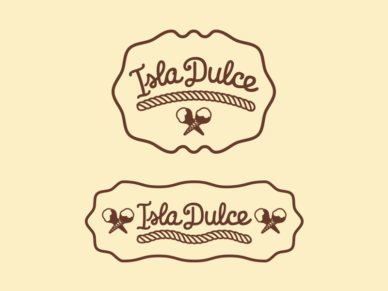 Isla Dulce - labels animation brand brown candy cream isladulde island label logo
