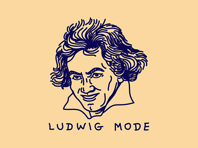 Ludwig Mode beethoven blue illustration lines logo ludwig noblanco