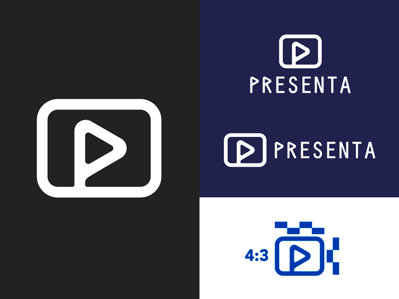 Presenta Logo blue presentation course brand logotype logo