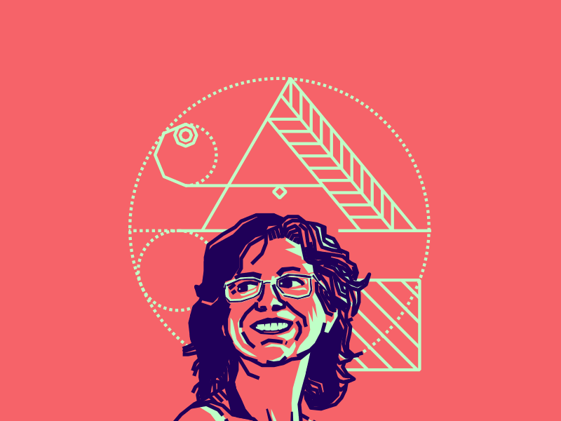 Arutza Rico designer colombian blue pink vector illustration portrait