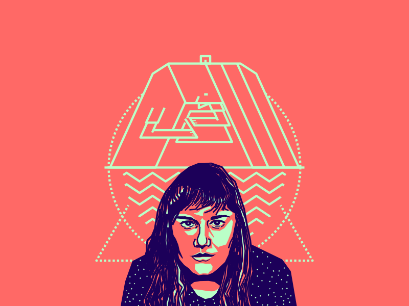 Ana Lopez friend designer colombian blue pink vector illustration portrait