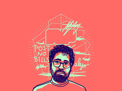 Alejandro Posada blue colombian designer friend illustration pink portrait vector