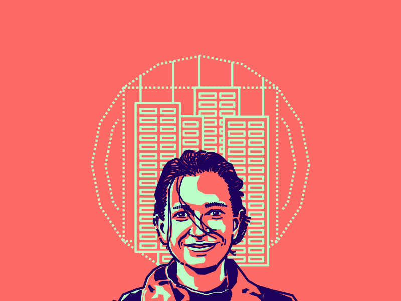 Ana Maria Velasquez portrait illustration vector pink blue colombian designer friend
