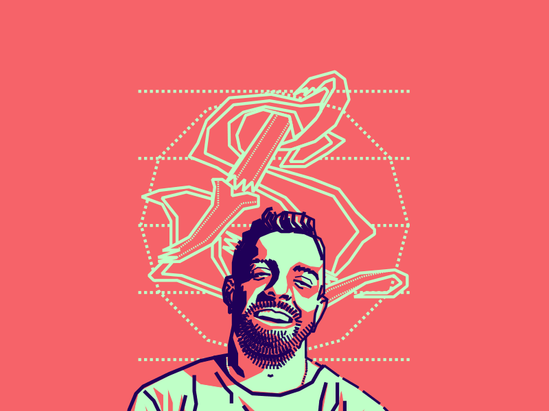 Simón Londoño portrait illustration vector pink blue colombian designer friend