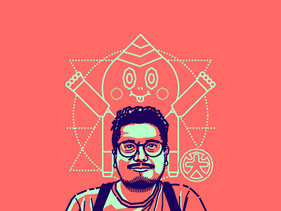 Carlos Higuera blue colombian designer friend illustration pink portrait vector