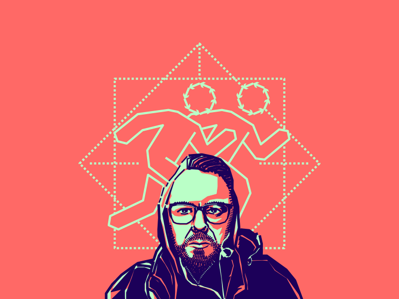 Rafael Puyana friend designer colombian blue pink vector illustration portrait