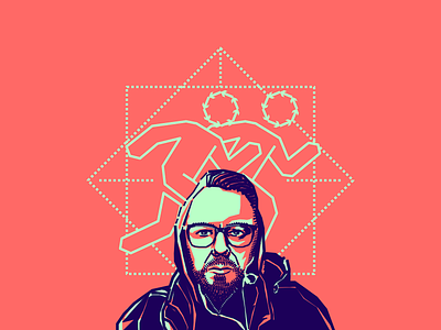 Rafael Puyana blue colombian designer friend illustration pink portrait vector