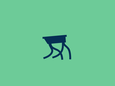Moving Desk (mascot) blue desk education letters logo mascot mint type