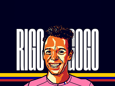 Rigoberto Urán - Cyclist black colombia cyclist illustration orange tour vector