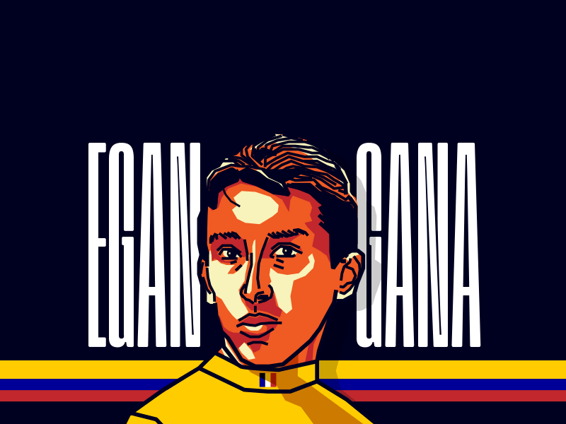 Egan Bernal - Cyclist tour black orange vector illustration colombia cyclist