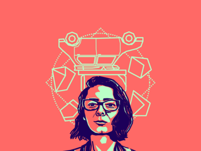 Cristina Castagna blue colombian designer friend illustration pink portrait vector