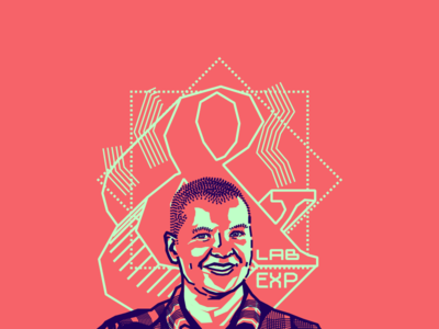 Domingo Betancur blue colombian designer friend illustration pink portrait vector