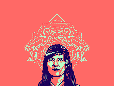 Johana Bojanini blue colombian designer friends of type illustration pink portrait vector