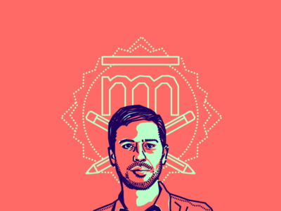 Juan David Díez blue colombian designer friend illustration pink portrait vector