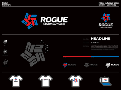 Rogue Industrial Trades Identity - Direction 2 brand identity branding identity design lettermark logo logo design r logo star logo symbol trademark