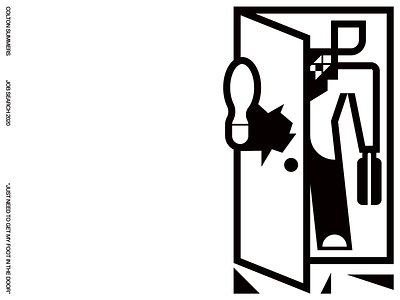"Just Need to Get My Foot in the Door" icon illustration logo logo design pictogram symbol trademark vector