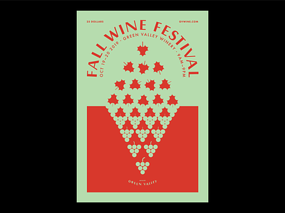 Fall Wine Festival Poster autumn fall grapes illustration leaves logo logo design logotype mcescher poster tessellation type design typeface design typography vector wine winery