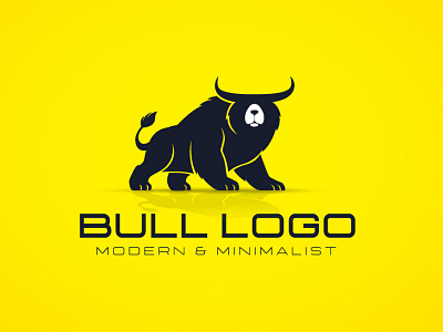 Modern, Minimalist, Bull Logo Design 3d animal logo animation branding bull logo design fiverr logo fox logo graphic design illustration logo minimal logo minimalist logo modern logo motion graphics simple logo typography ui vector yellow