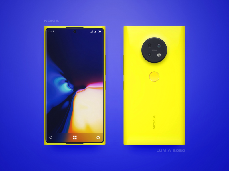 Nokia Lumia 2020 blue yellow update back front concept 2020 lumia nokia pho...