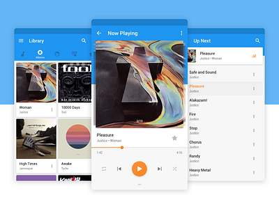 Music Player android app application material design music player screens songs uiux