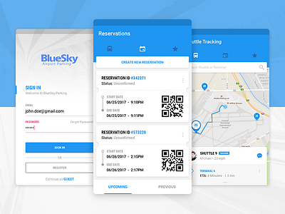 Shuttle Tracking App airport android application design location material design shuttle signin simple tracking transport ui