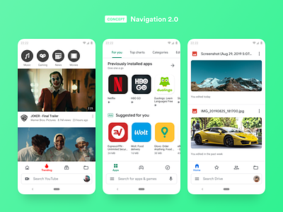 Android Navigation 2.0 android app application bar design google material design mobile navigation phone uiux user interface
