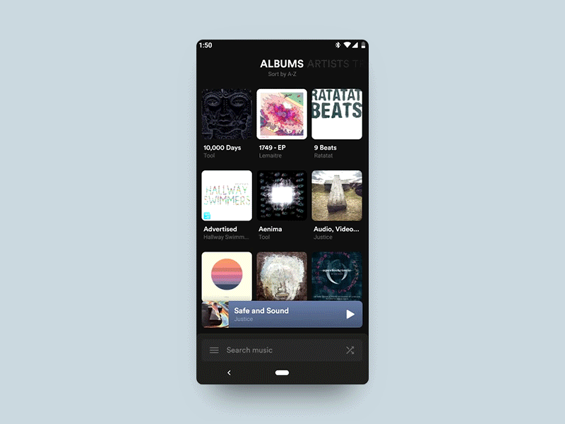 Music Player Transitions android animations app application design figma material design mobile music navigation player transitions user experience user interface