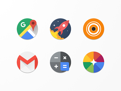 Kroog Icons android app application calculator circle design gmail icon set icons icons pack maps material design photos reddit vector vlc