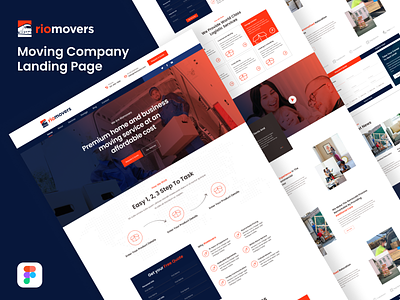 RioMovers - Moving Company Landing Page cargo delivery figma furniture landing page logistics movers moving company packaging rahatulbd relocation rio movers shipping transportation ui ux web design
