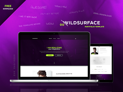 WILDSURFACE portfolio template / case study agency awesome crazy download ecommerce free portfolio template wild