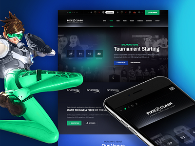 PixieClash | eSports gaming theme for tournaments & competitions battle blue clash clean esports gaming simple sport teams ui uix ux
