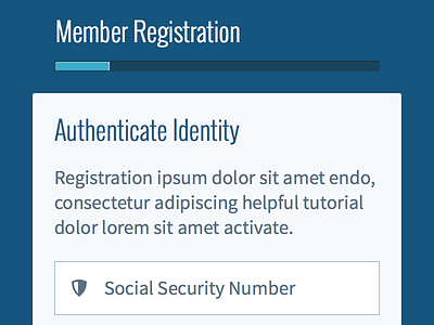 Member Registration input progress progress bar register registration