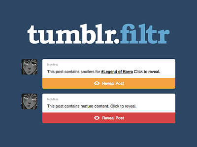 tumblr.filtr blog filter flag post tumblr ui