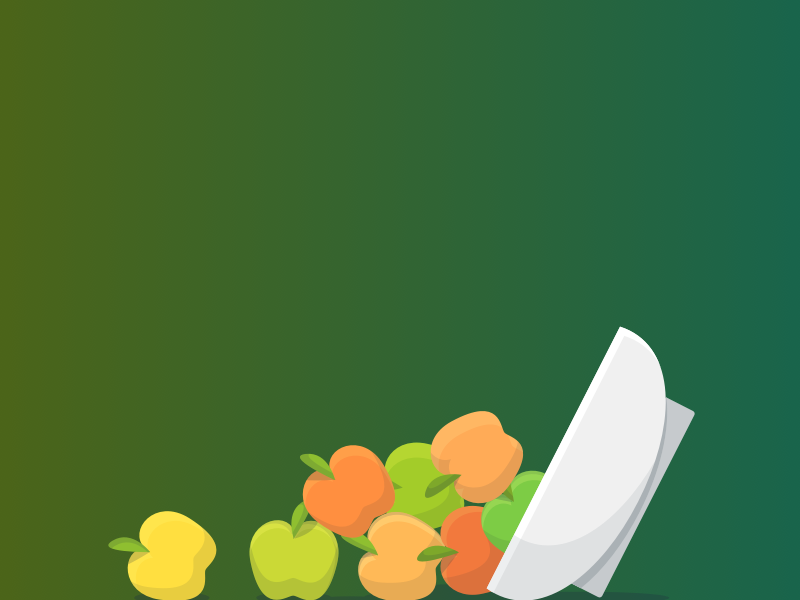 Toppled Apples illustration bowl error apples apple