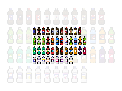 Pepsi Pixels aquafina bottle cream soda dr. pepper mountain dew mtn dew pepsi pixel pixel art plastic root beer sierra mist soda twister