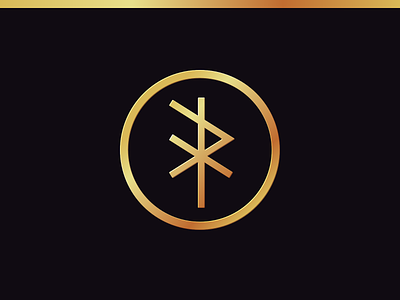 "Hrafn" Bind Rune Monogram bind rune gold gradient identity branding identity card logo monogram old norse raven rune