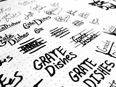Grate Dishes Logo Exploration dishes exploration grate grate dishes logo wip