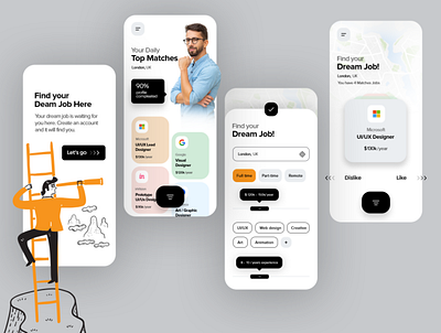 Job Finder App app art design mobile ui vector