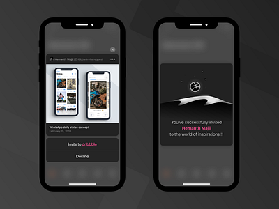 Dribbble Invite Request adobe xd dark mode debut shot illustrator interaction design ios13 iphone x notification ui