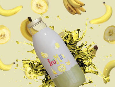 Frumilk Banano 3d 3d product branding logo design merchandising photoshop product design