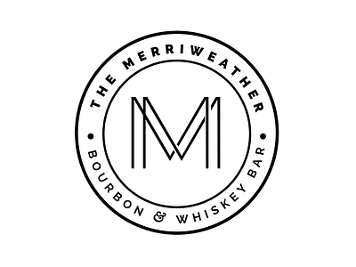 The Merriweather Bourbon & Whiskey Bar Logo alcohol bourbon branding circular logo modern stamp typography whiskey