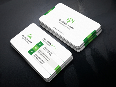 Creative Business Card branding business card clean corporate creative design elegant graphic design green icon logo minimalist modern simple typography visiting card